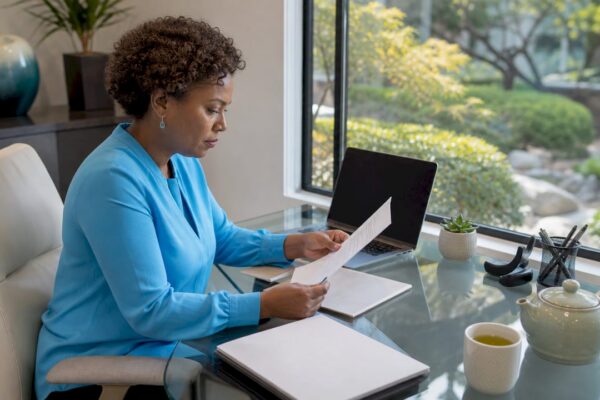 Mental health expert preparing press release document