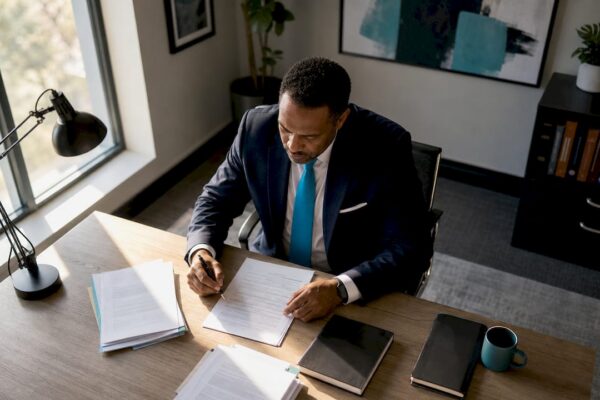Attorney reviewing criminal defense press release checklist