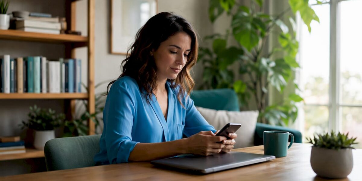 Psychologist engaging with digital media devices