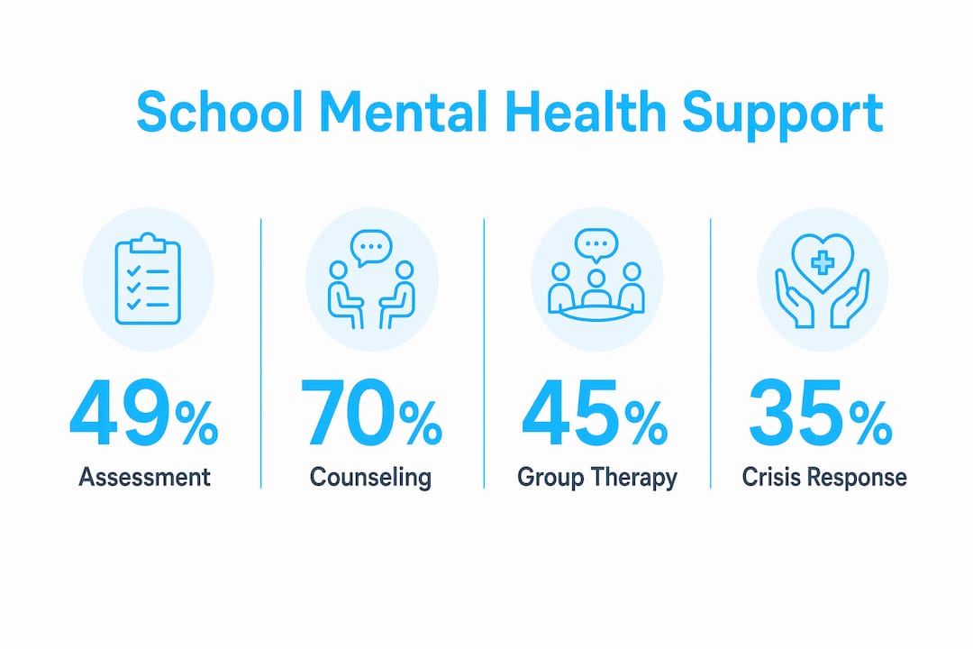 Infographic showing mental health support statistics in schools