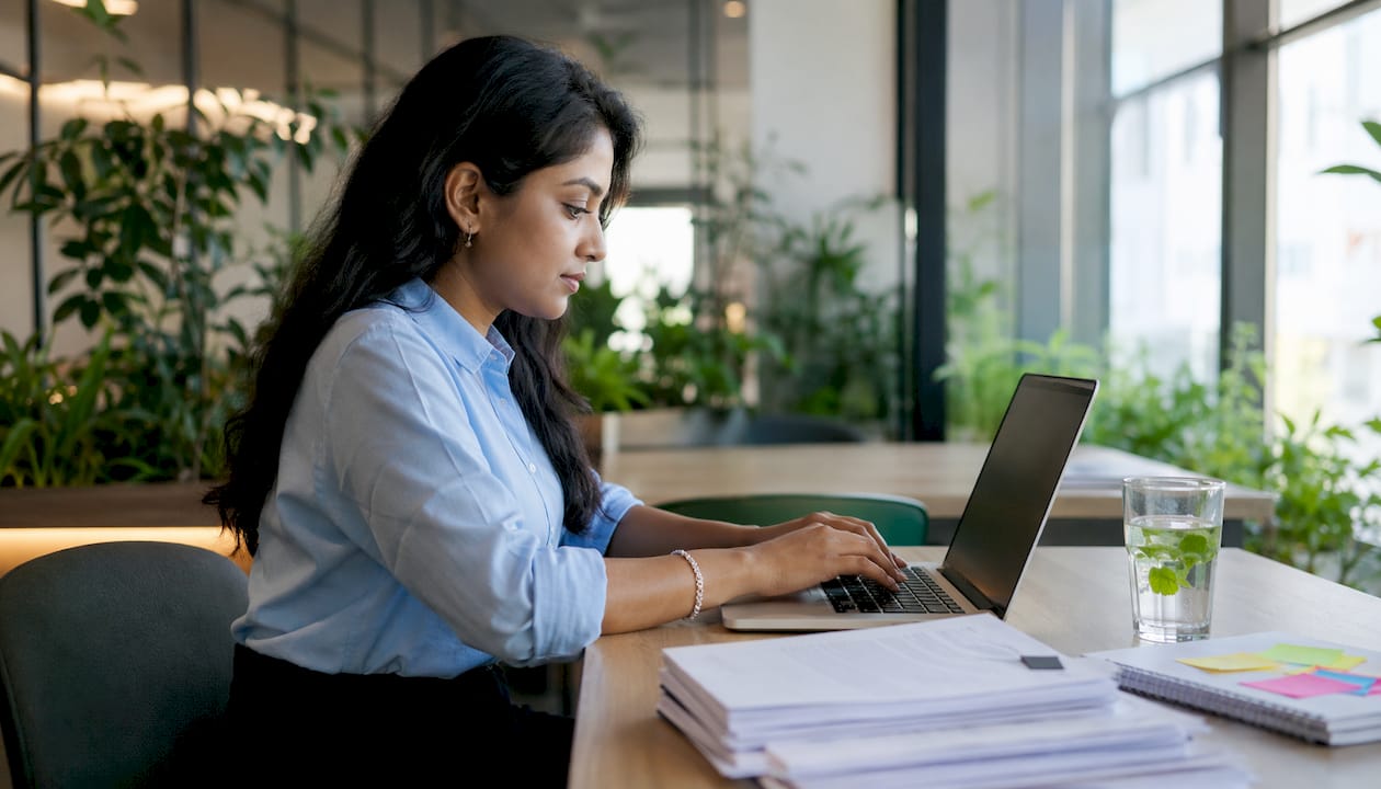 Hands typing on laptop for PR retainer