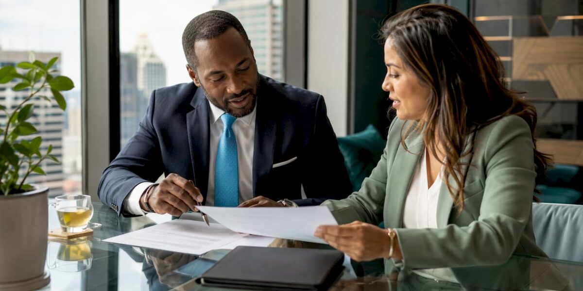 Attorney consulting PR professional about retainer