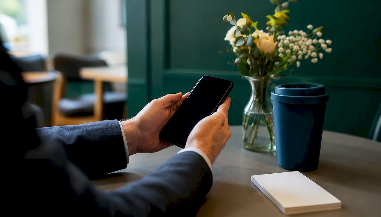Hands holding phone for anonymous tip