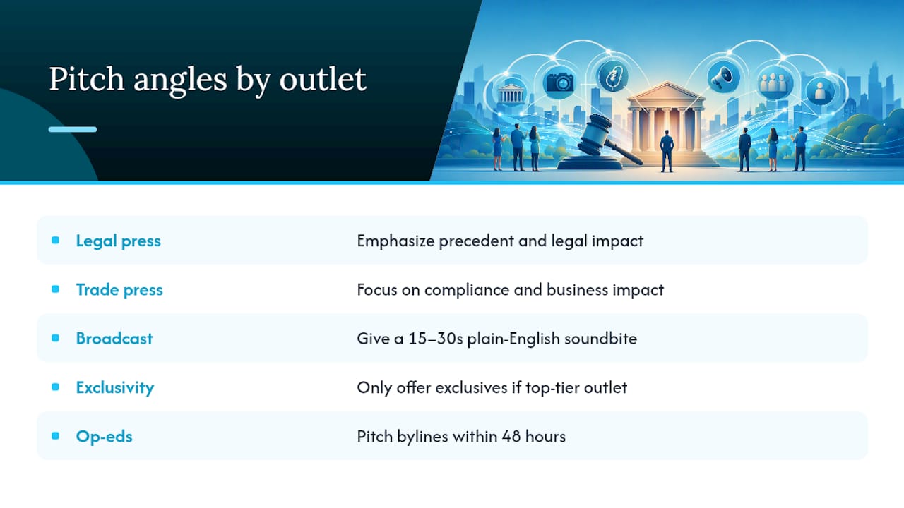 Which outlets should you target, and how do you tailor each pitch? — overview diagram