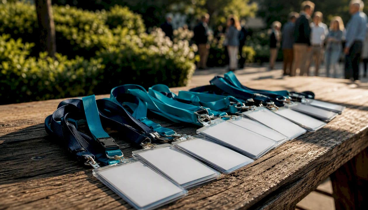 Radio syndication networking event badges