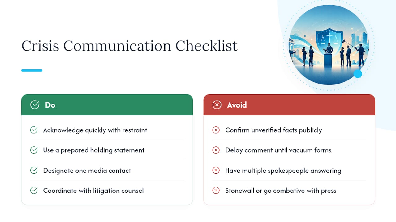 Crisis Communication Strategies Specific to Law Firms — overview diagram