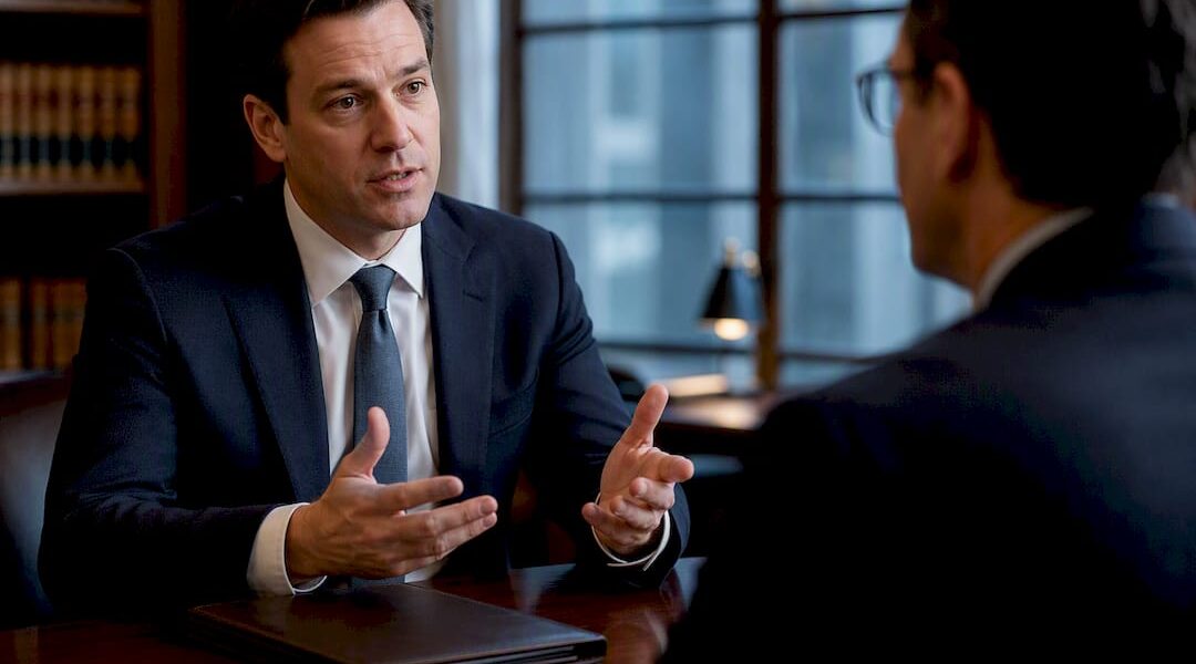 Lawyers discussing a professional peer review