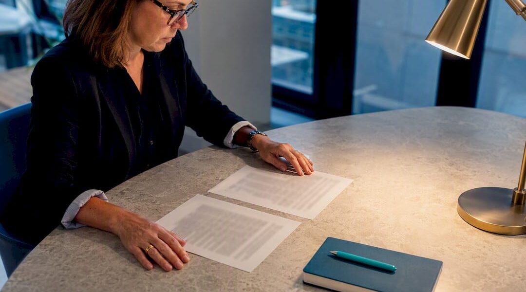 Editor reviewing legal press release drafts