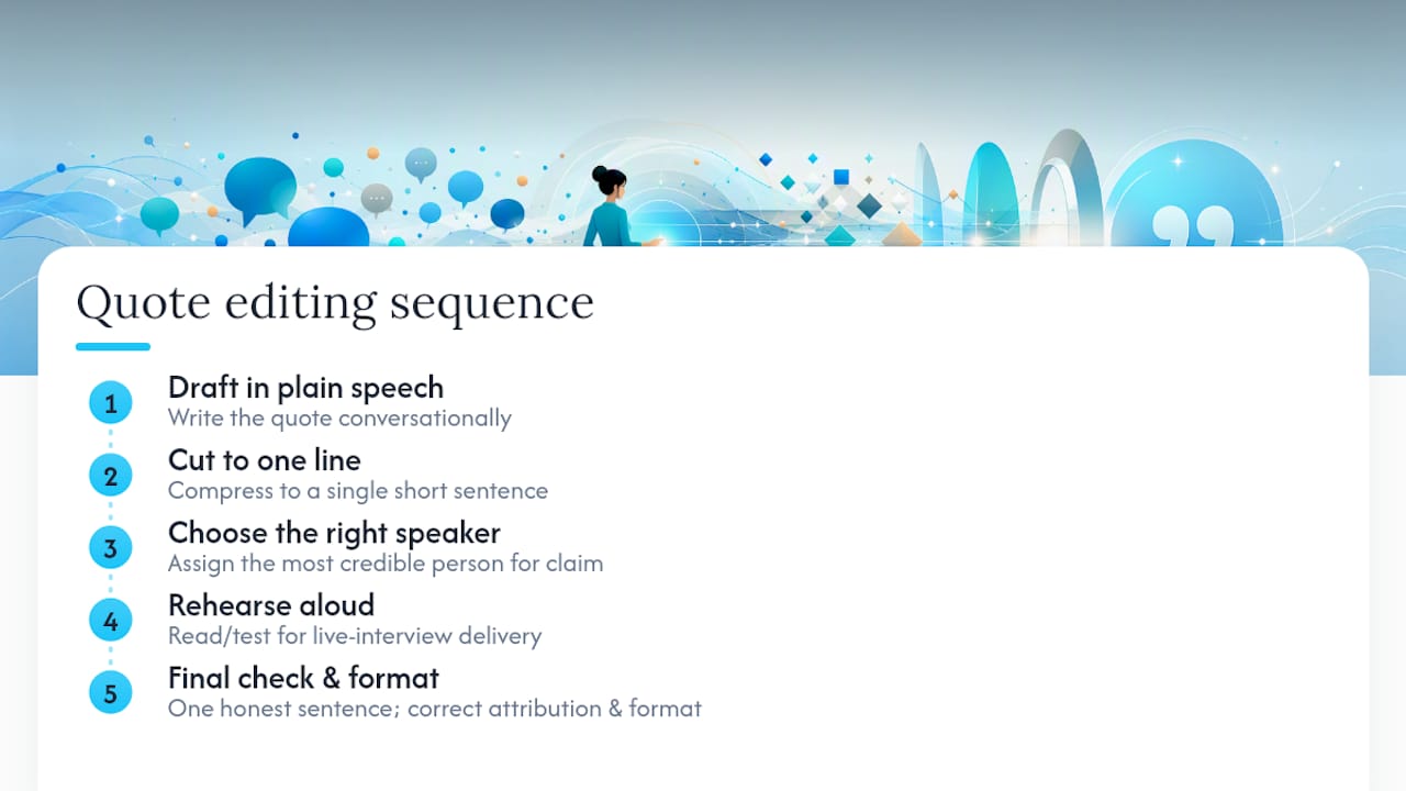 Why Most PR Teams Overthink the Quote and Underthink the Speaker — overview diagram