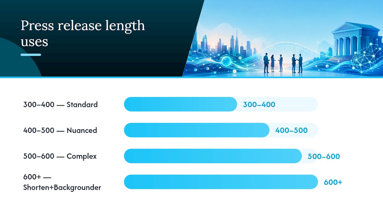 Press release length ranges and recommended uses